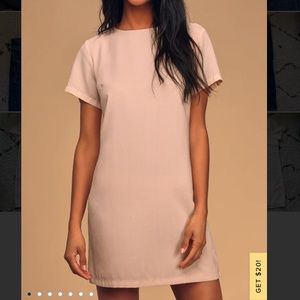 Lulus Shift and Shout Blush Pink Shift Dress